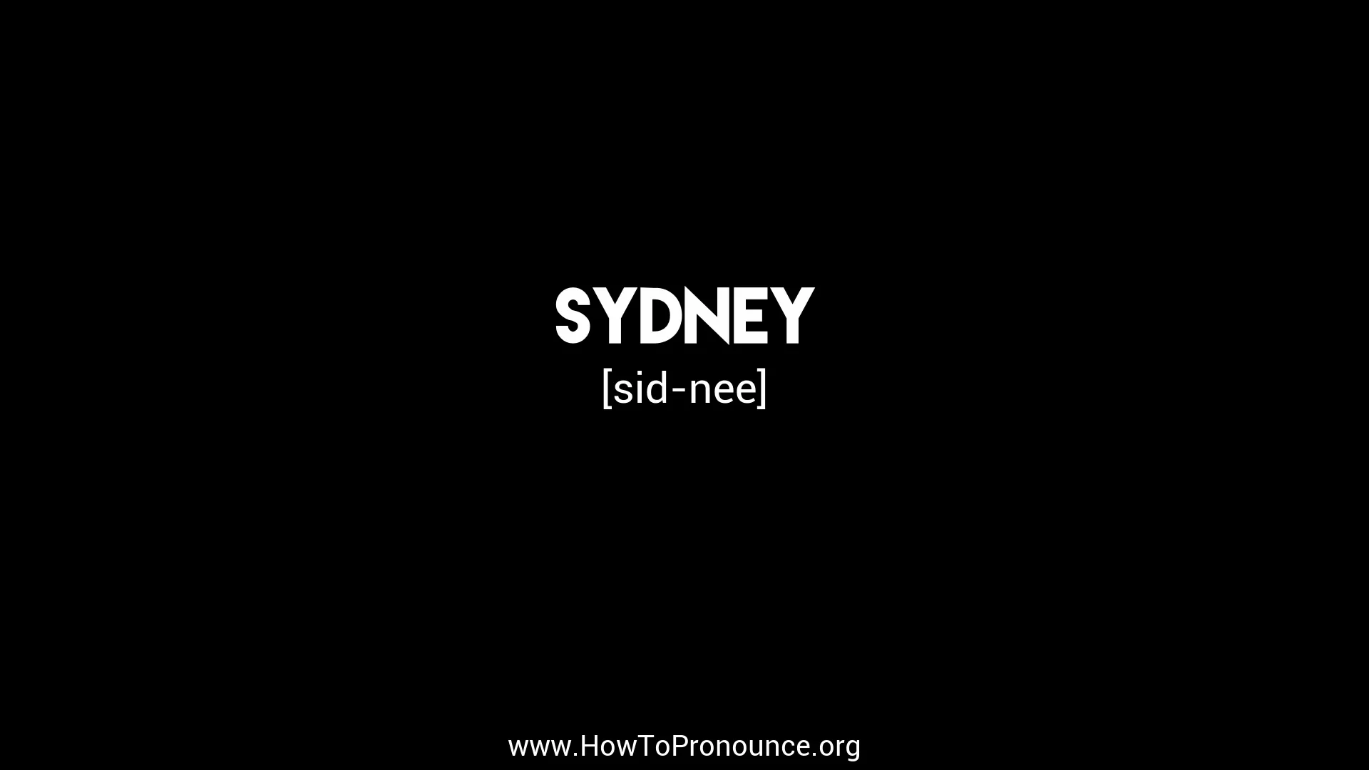 How to Pronounce "sydney" on Vimeo