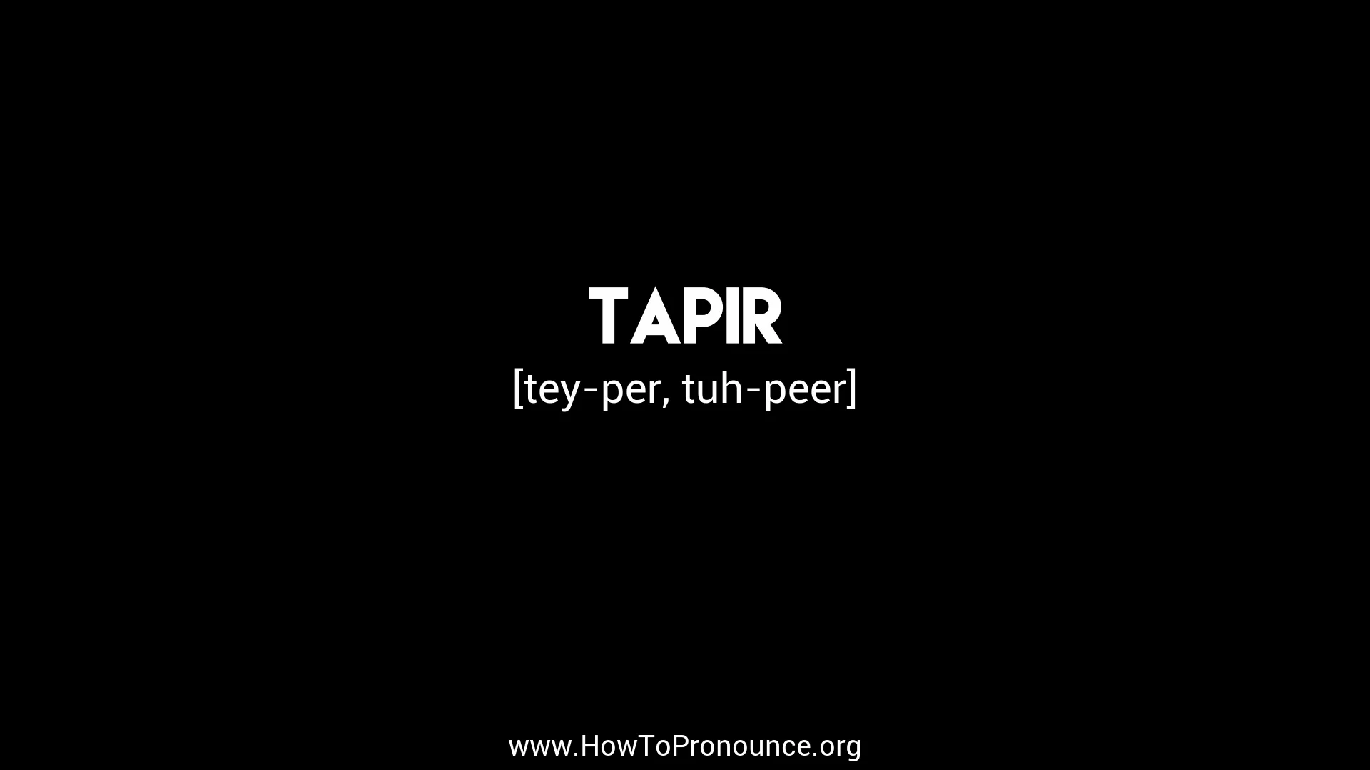 How to Pronounce "tapir" on Vimeo