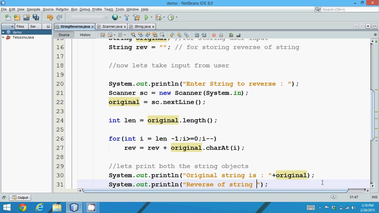 How to Reverse a String in core Java on Vimeo