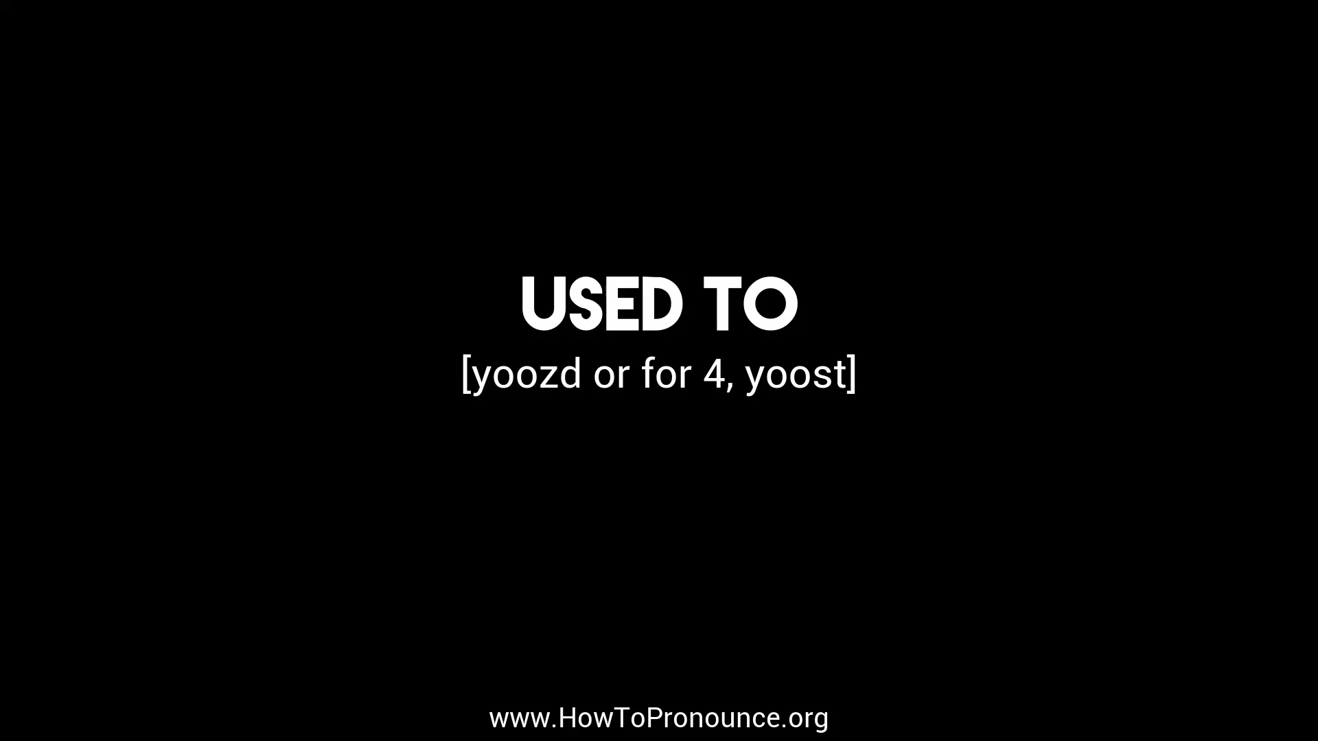 How to Pronounce "used to" on Vimeo