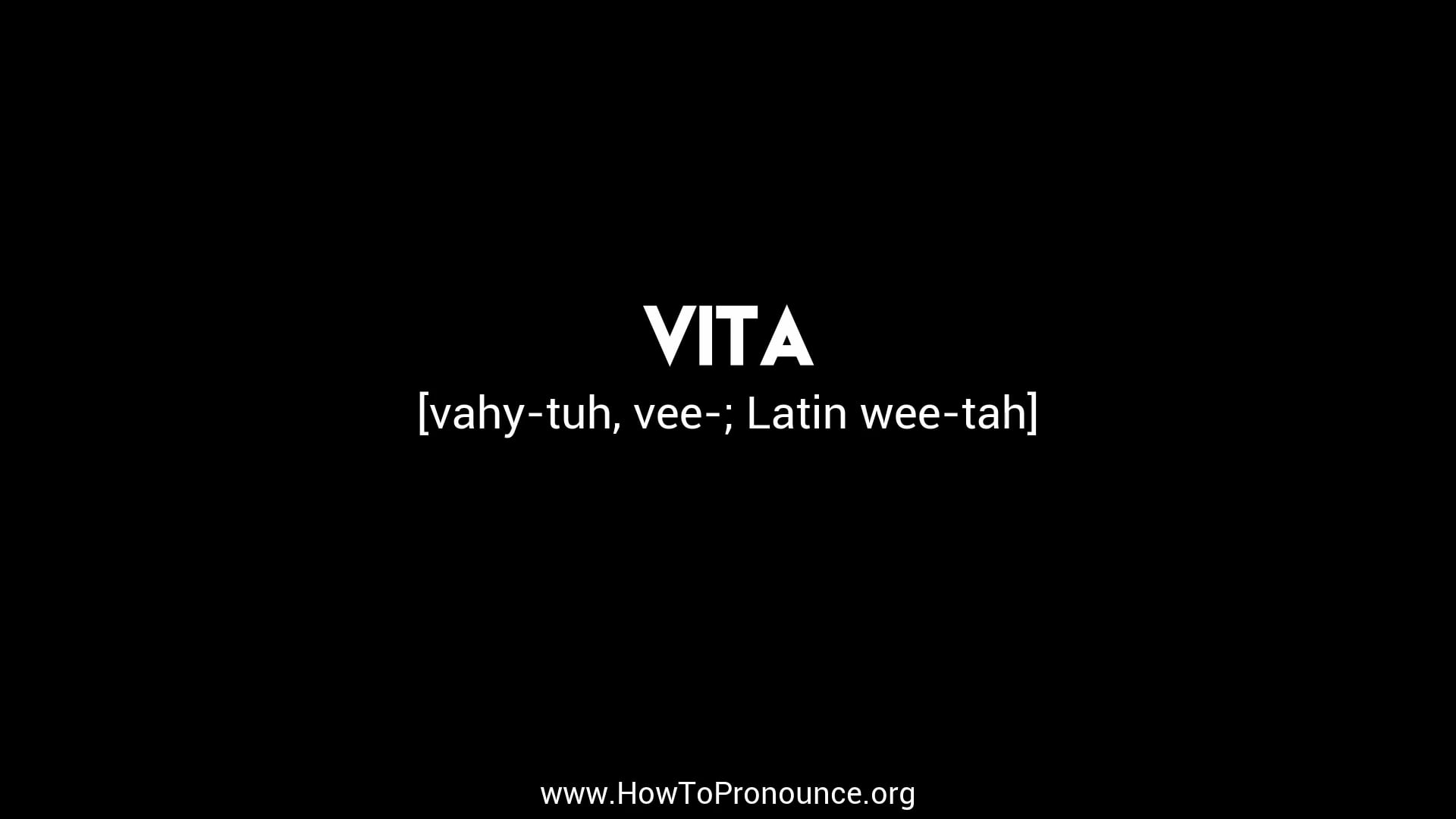 How to Pronounce "vita" on Vimeo