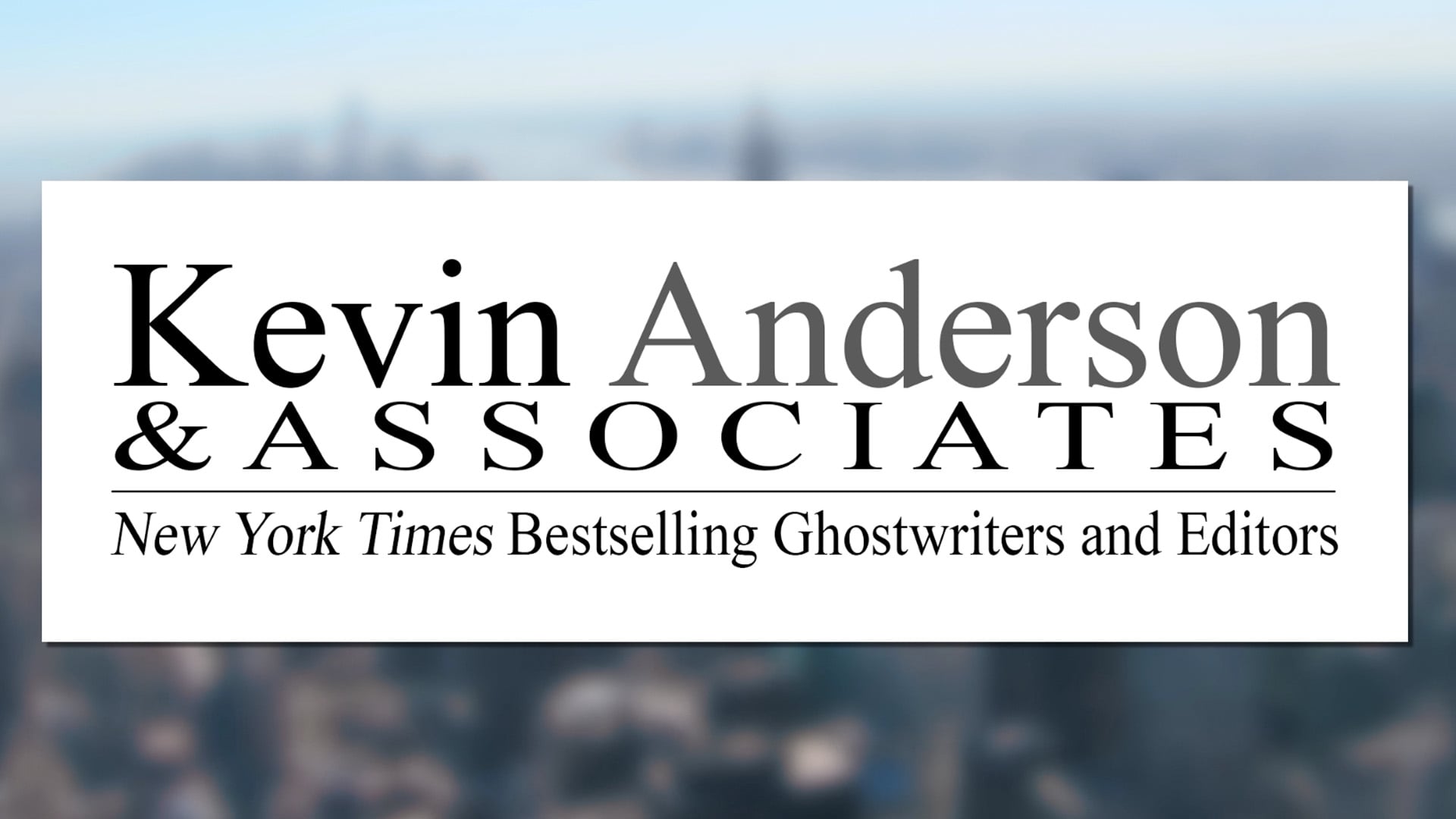 Book Ghostwriting And Publishing Services: Kevin Anderson & Associates ...