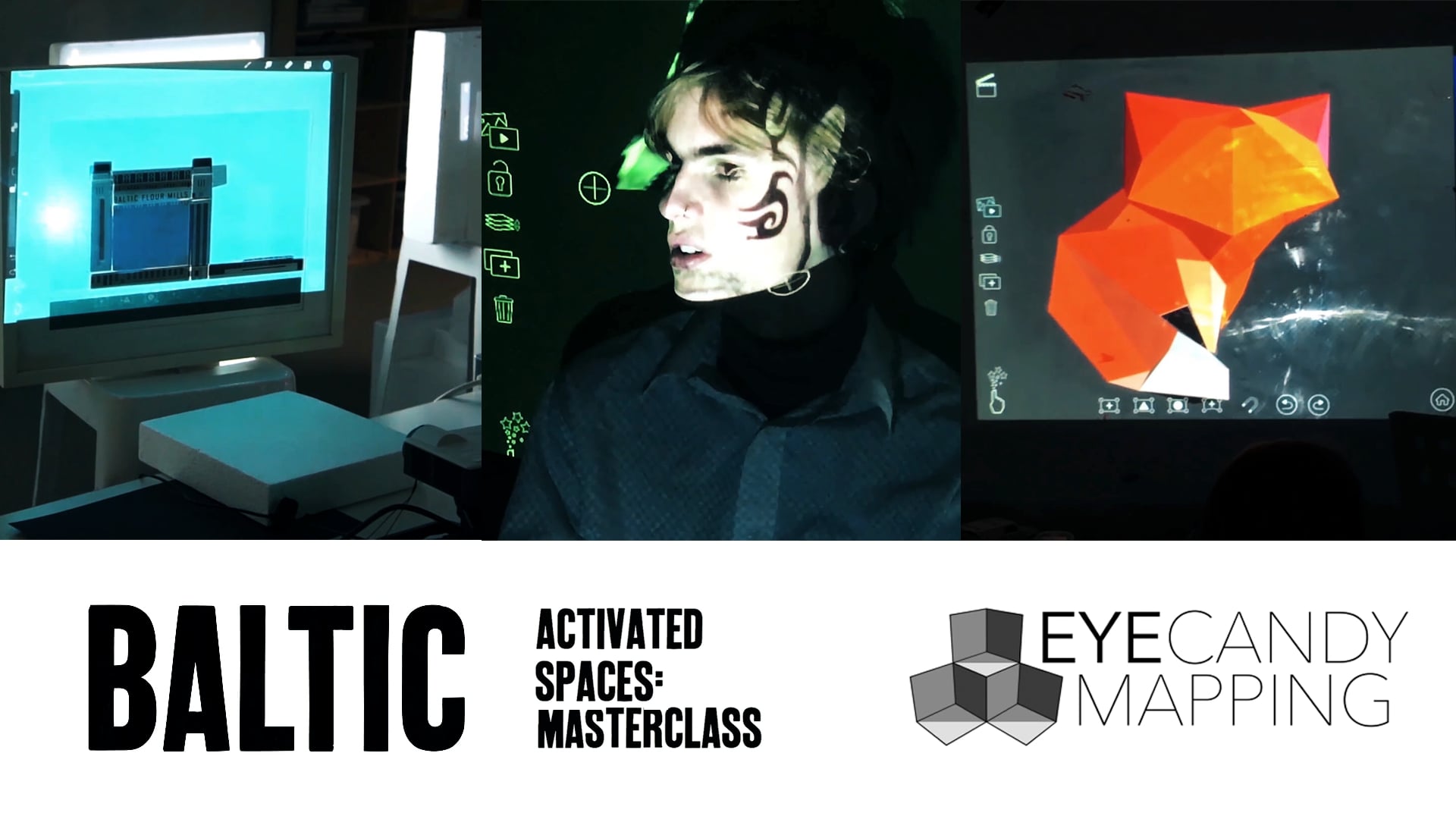 BALTIC student projection mapping workshop by EyeCandy-Mapping - Optoma mini projectors - Optomoa app, iStop Motion & ProCreate