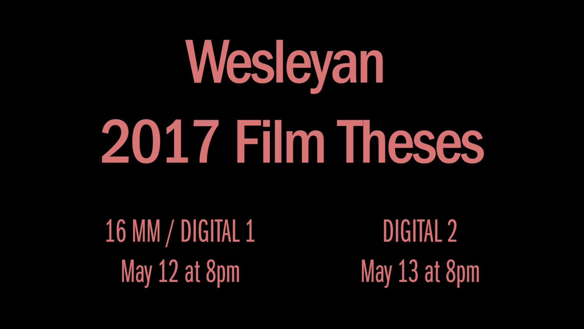 wesleyan film thesis