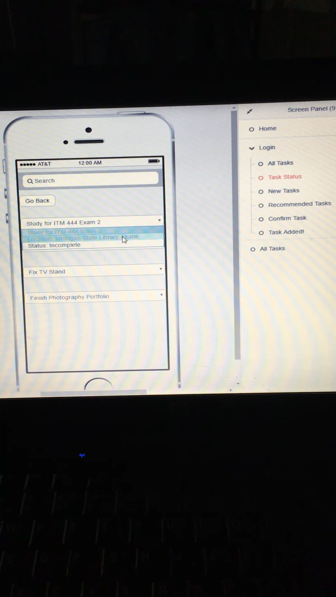 Web/Mobile Wireframe - Task Management App - 'Minerva' on Vimeo
