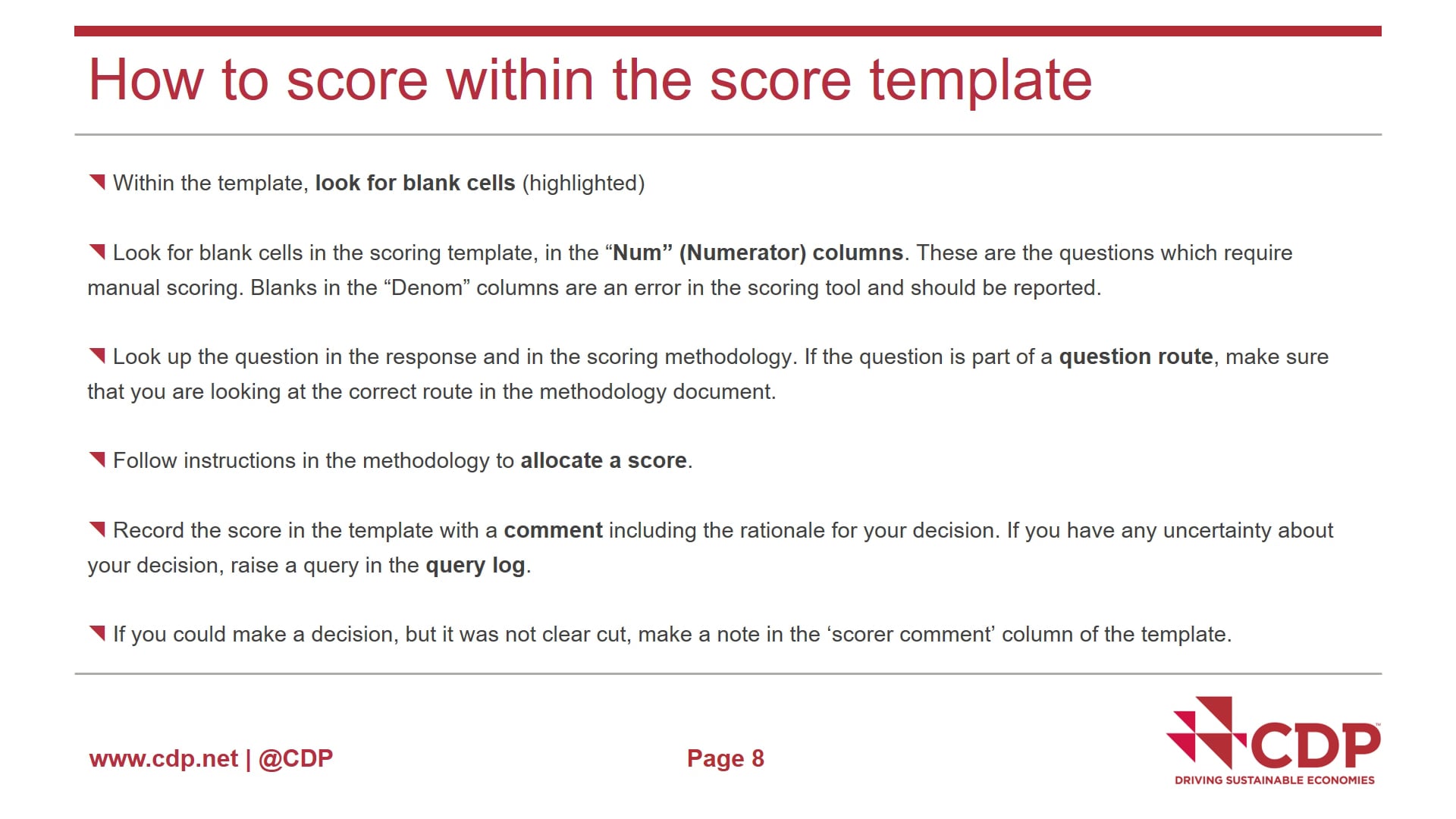 CDP Scoring Overview And Process On Vimeo