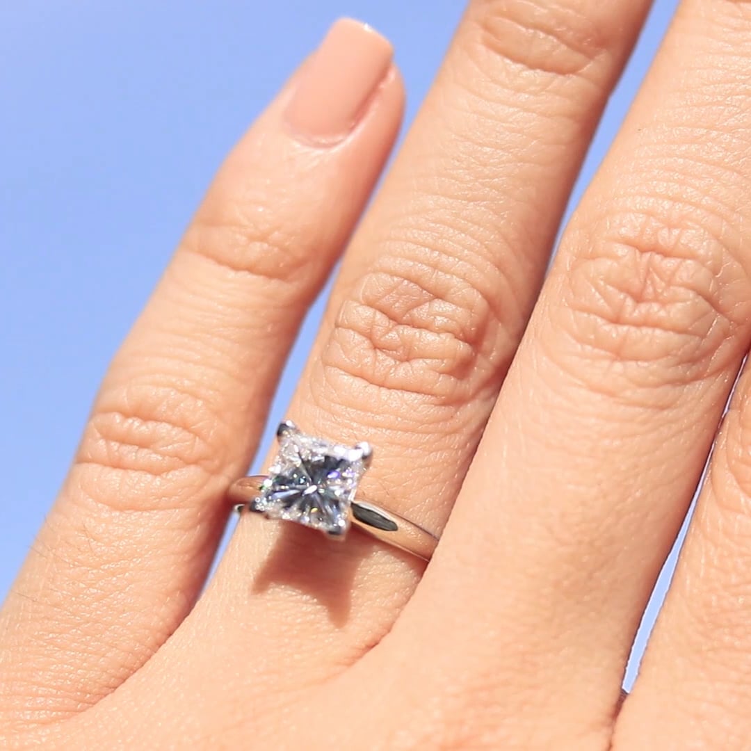 Charles & Colvard Forever ONE Colorless Square Moissanite 4 Prongs ...