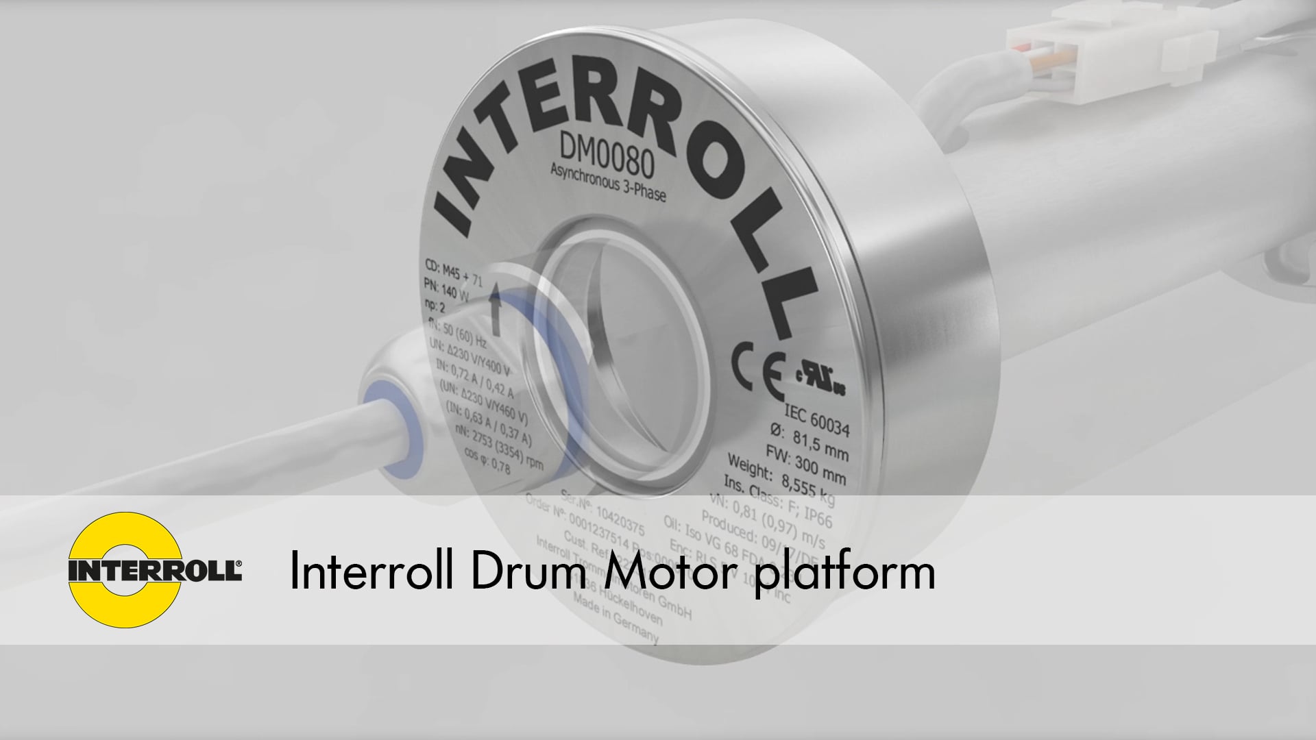 Interroll Drum Motor platform: Flexible, robust and ultra-hygienic  (Animation, English)
