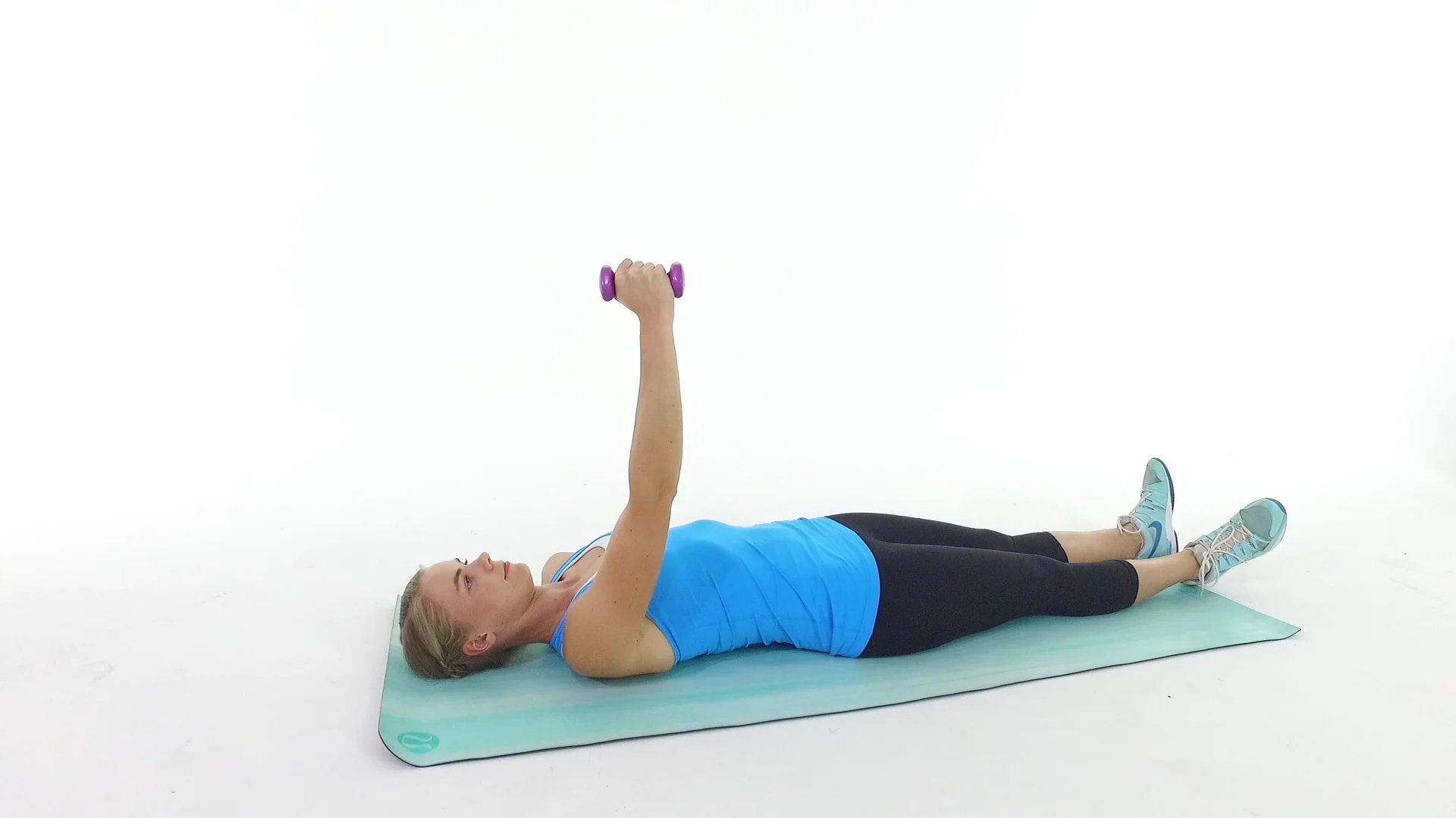 Supine Unilateral Scapular Protraction with Dumbbell on Vimeo