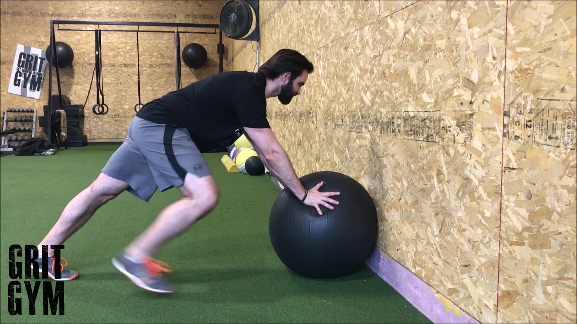 Stability Ball Yoga Pushup to Wall on Vimeo