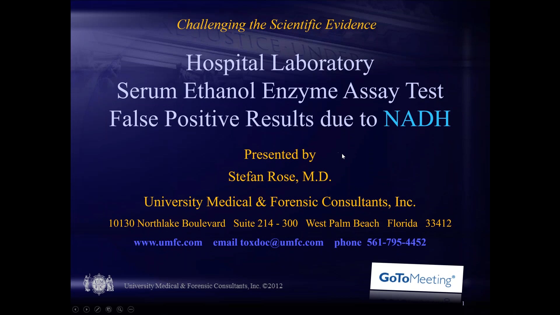 Blood Alcohol Videos University Medical and Forensic Consultants