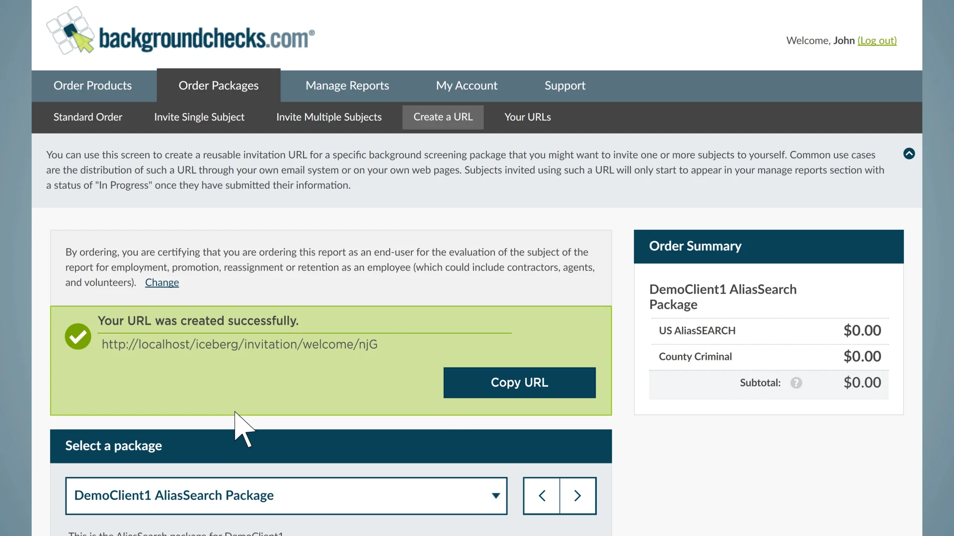 backgroundchecks.com applicant self-order feature on Vimeo