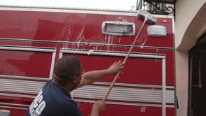 Fire Chief Washes Engine