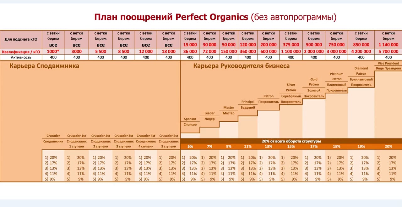 Маркетинг план перфект органикс картинка