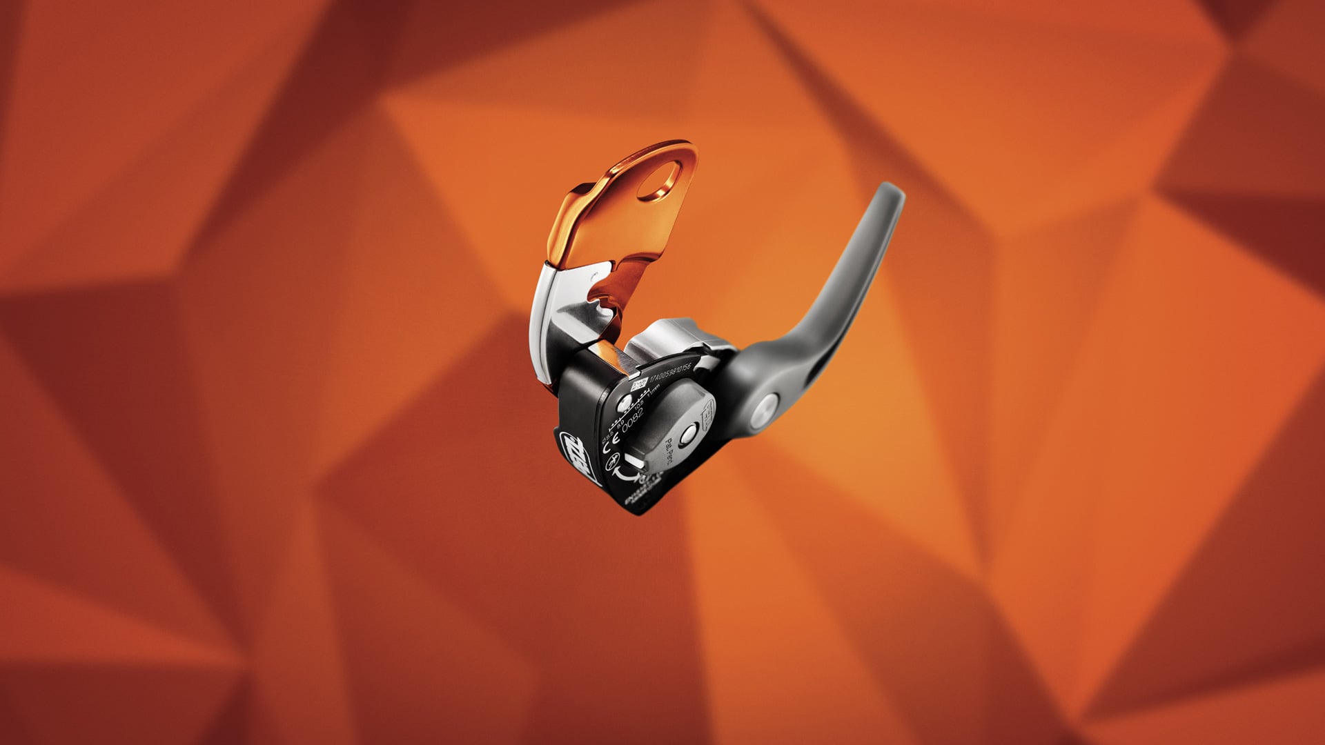 GRIGRI+ Belay device with assisted braking and anti-panic handle