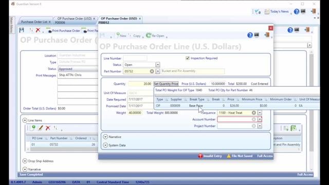 Outside Process Purchase Order