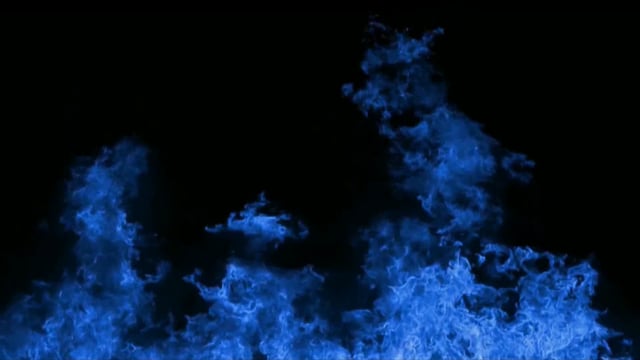 炎, 青, 黒の背景