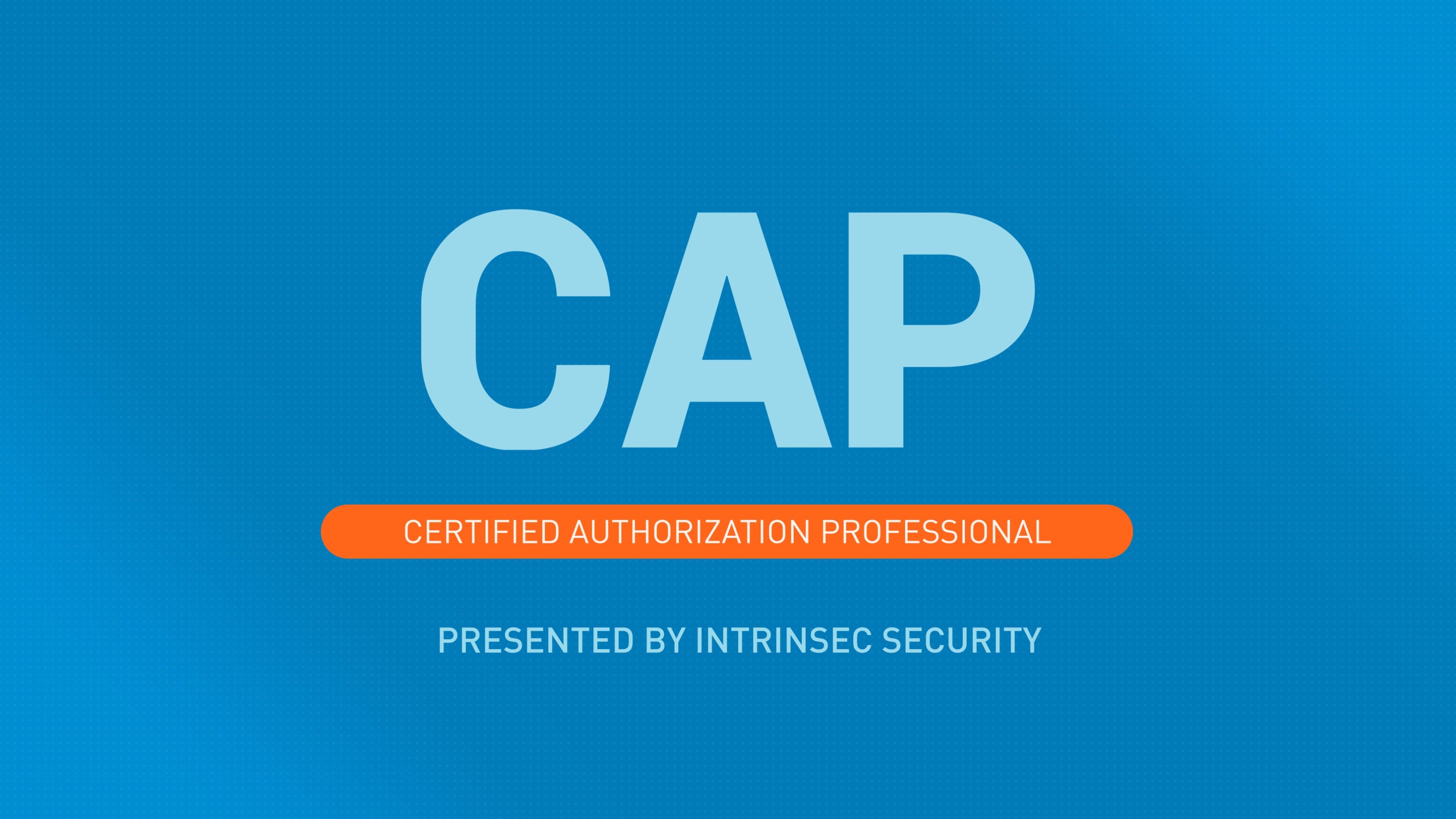 CAP Certified Authorization Professional Intrinsec on Vimeo
