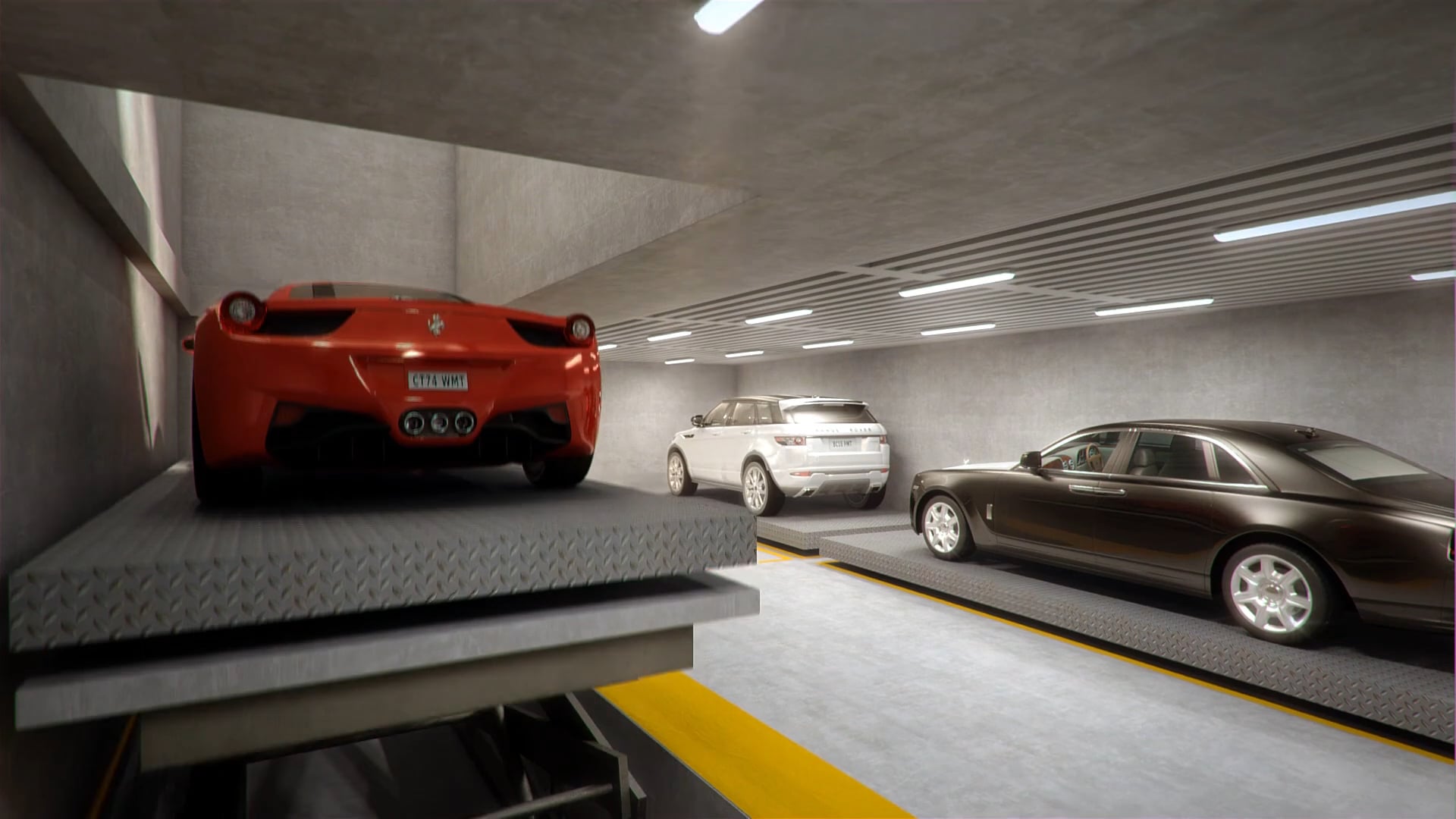 Modern  luxury estate car park in London