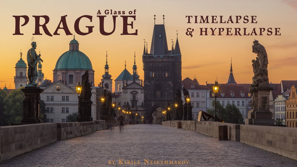 A Glass of Prague. Timelapse & Hyperlapse. Czech Republic