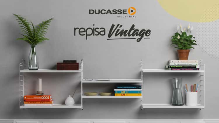 Estanteria de Pared Ducasse Vintage Duo con 2 Repisas Graduable