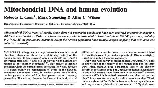 Genetics, DNA and Human Evolution