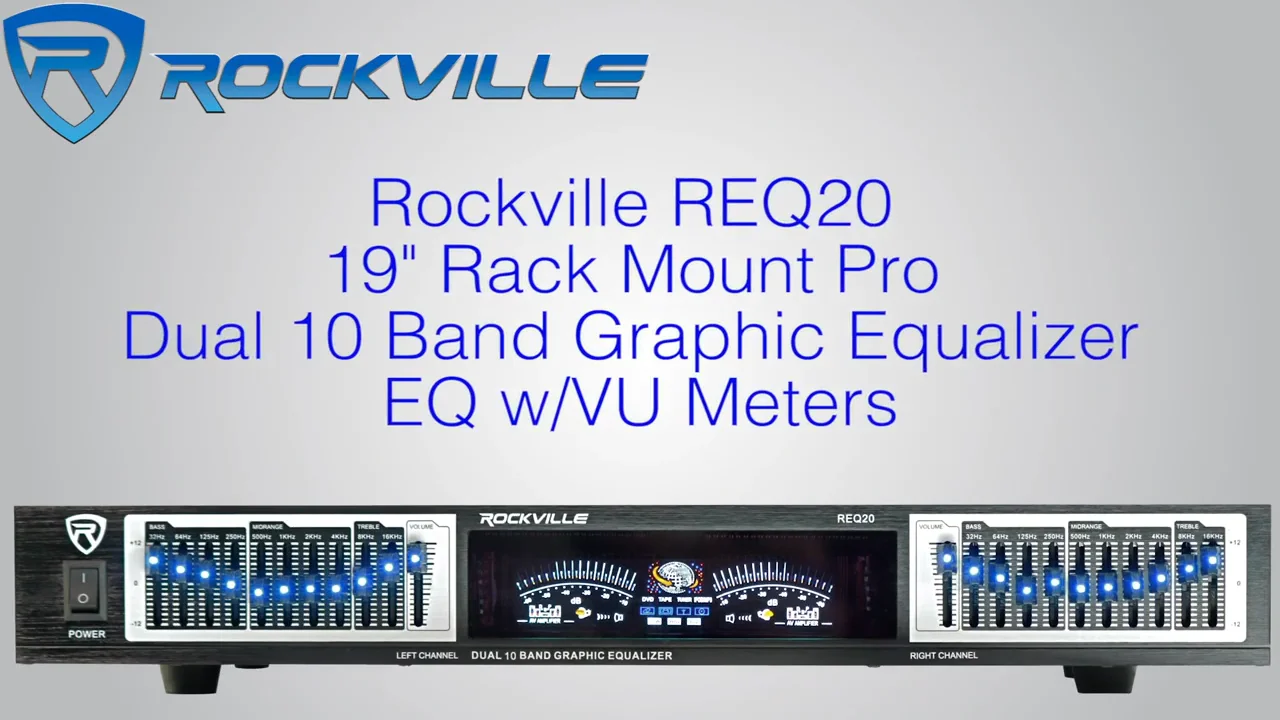 Rockville REQ20 19" RackMount Dual 10 Band Professional Graphic EQ