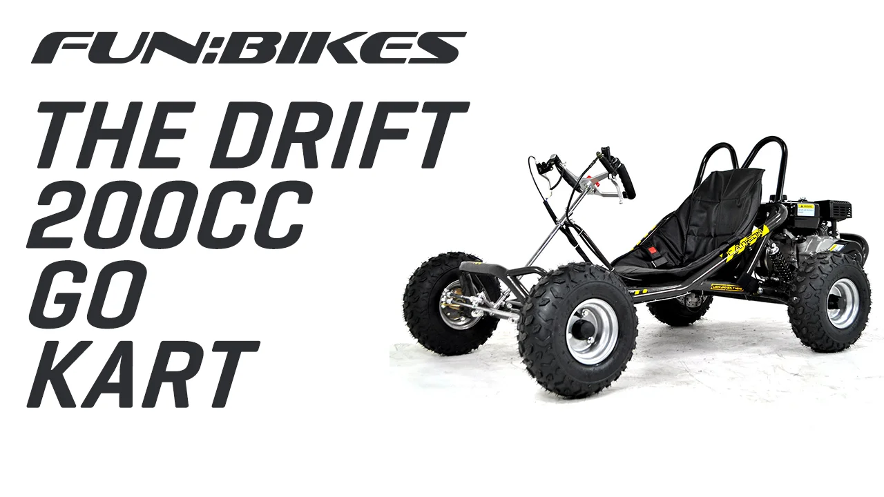 GMX, Drift 200cc Go Kart Electric Start - Black