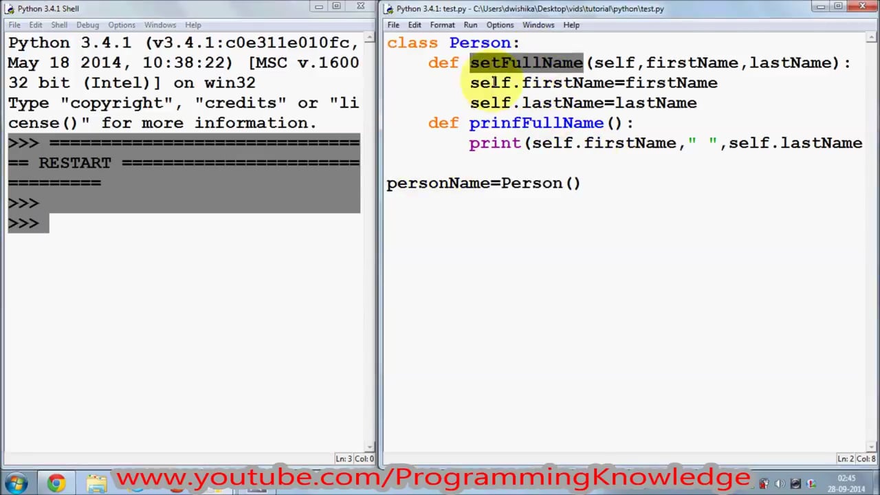 Python Tutorial for Beginners 15 - Classes and Self on Vimeo