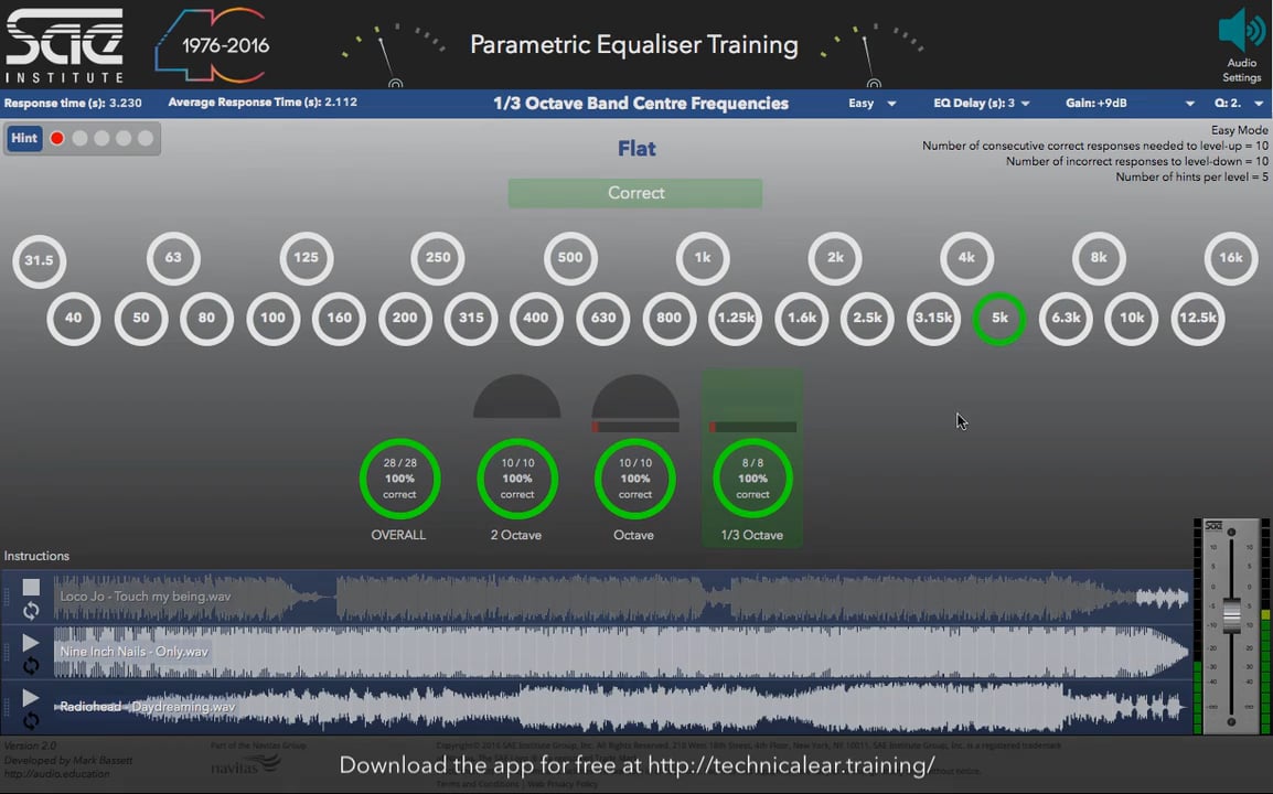 SAE Parametric Equaliser Training App Demo