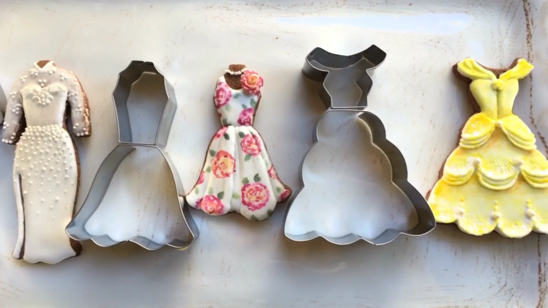 pink bridesmaid dresses images Little Biskut Princess Dress Cookie Cutter & Embosser Set – Bake and  Decorate Co main image 0