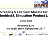 NMWS 2017 Tech&EA: Creating Code from Models for Embedded & Simulation Product Line