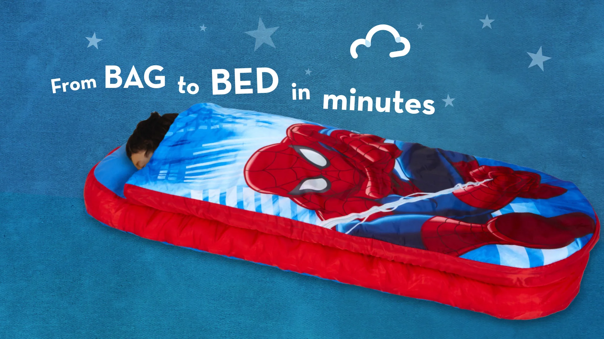 Junior ReadyBed - kids sleeping bag and airbed in one - Spider-Man Stop  Motion Video on Vimeo