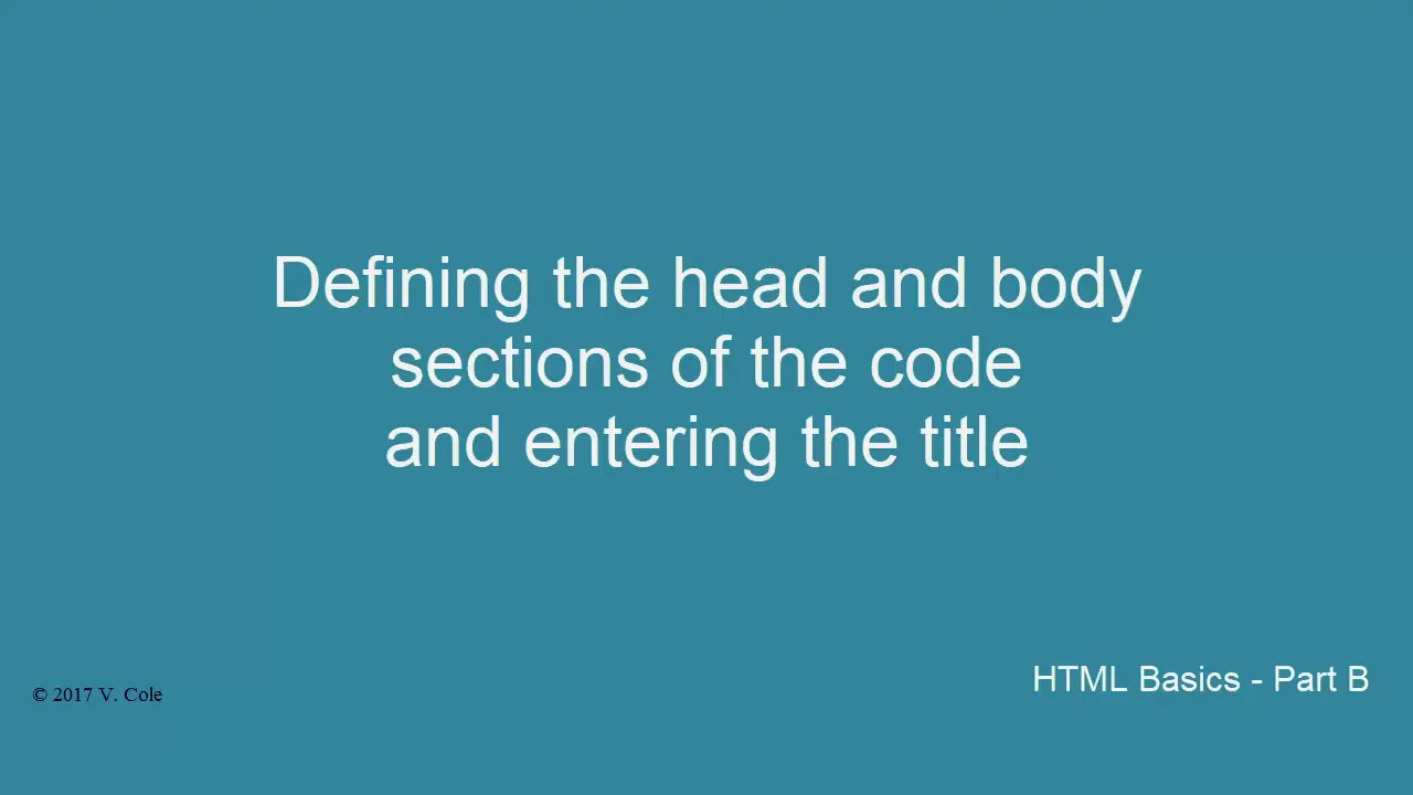 HTML Basics - Part B on Vimeo