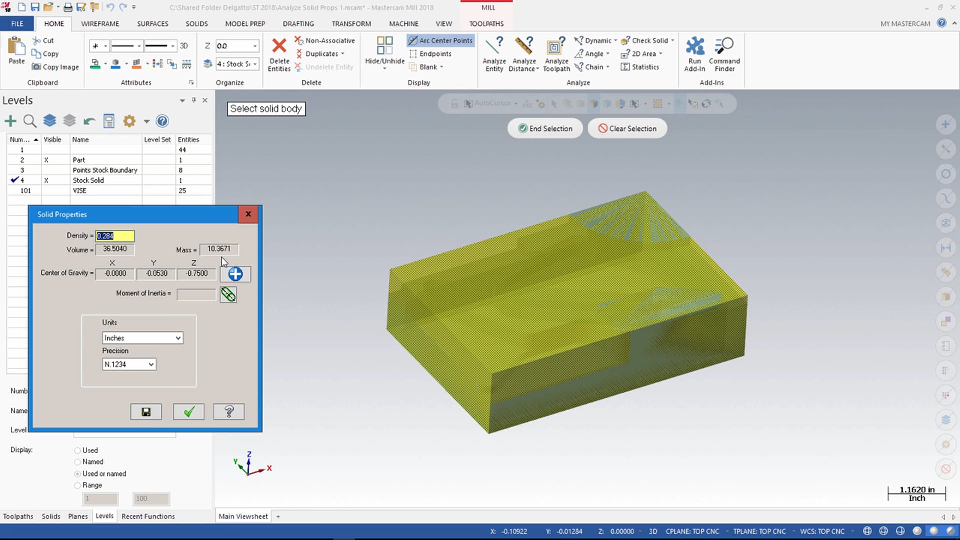 Analyze Solid Properties