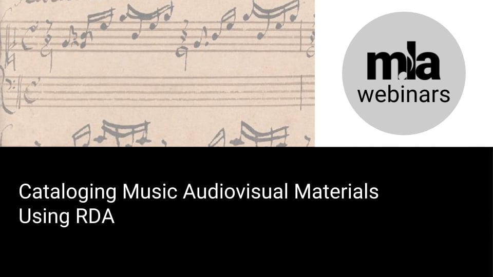 Cataloging Music Audiovisual Materials Using RDA, August 26, 2015 on Vimeo