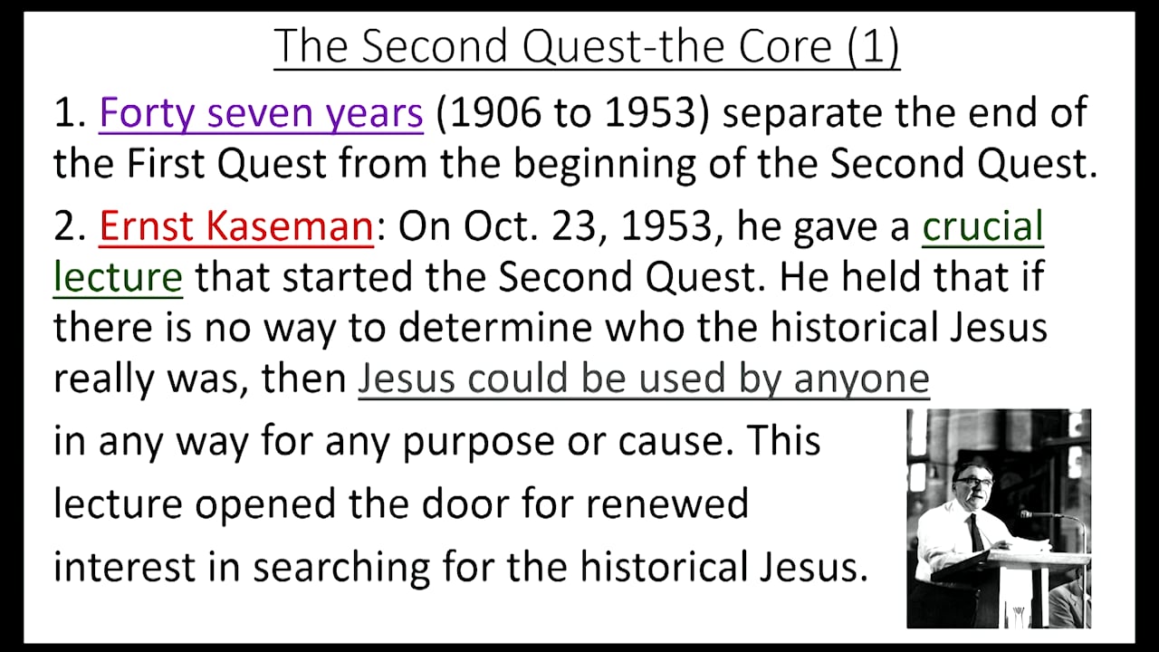 The Kerygma and the Historical Jesus: The Core