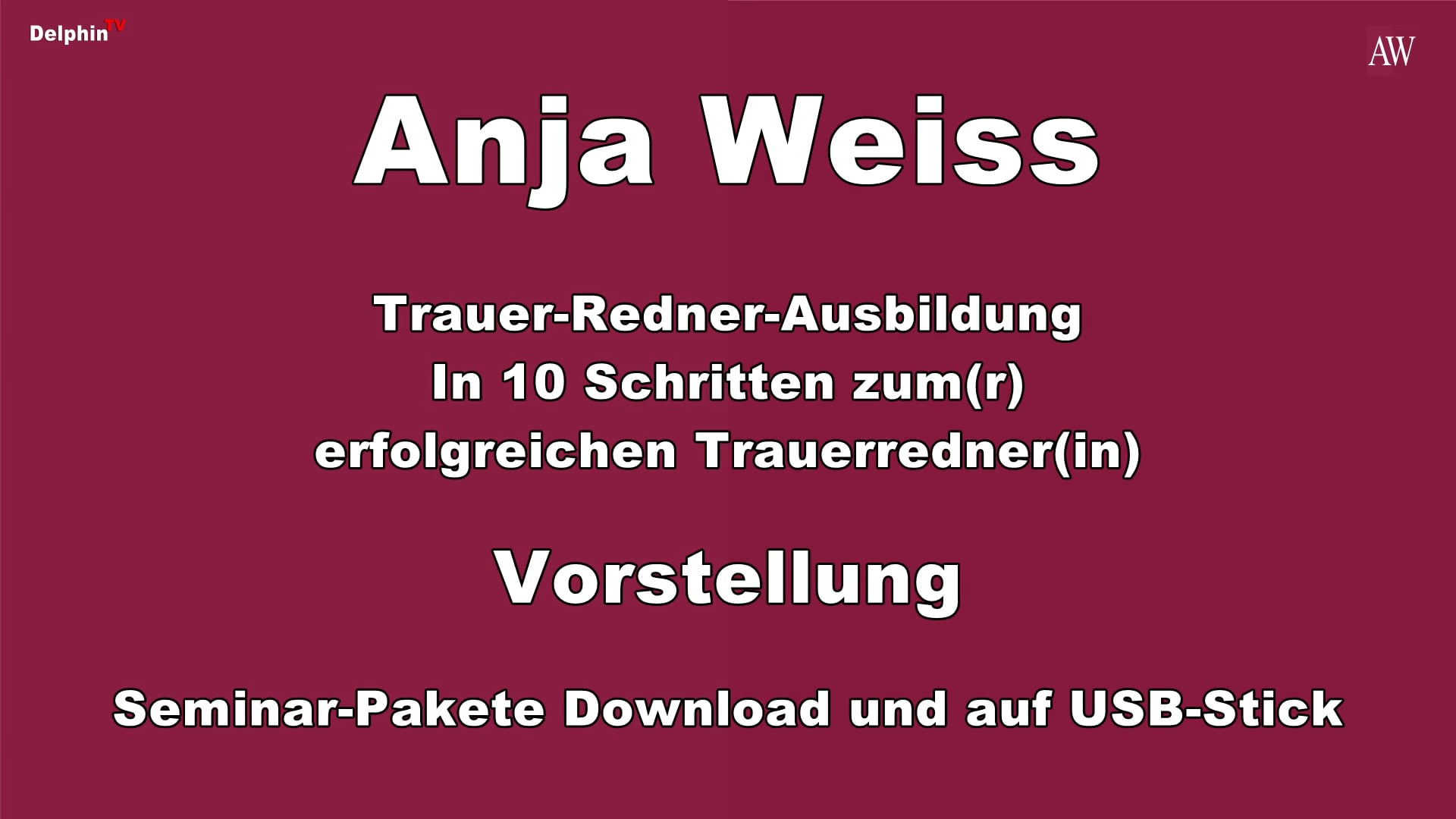 Trauerredner-Ausbildung - Online-Seminar Mit Anja Weiss On Vimeo