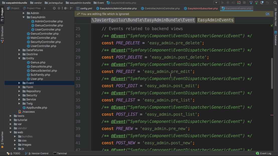 Event Hooks > EasyAdminBundle v1 for an Amazing Admin Interface ...