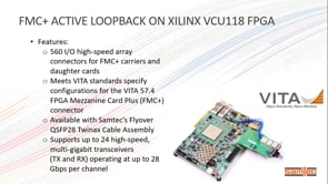Video Demonstration of FireFly™ FMC+ Loopback Card on Xilinx VCU118 Development Kit