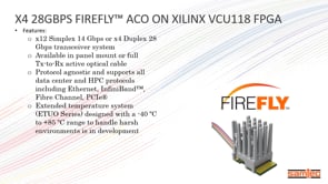 Xilinx VCU118開発キットのfirefly™光ケーブルビデオ デモンストレーション