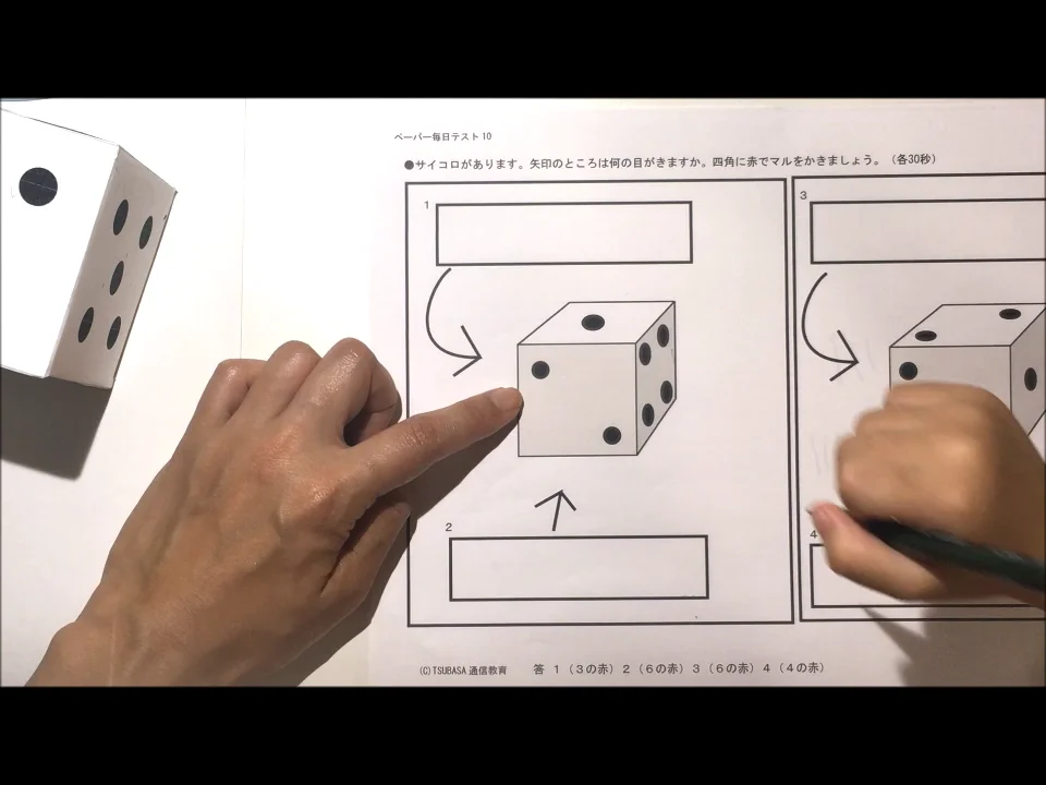 サイコロの裏面をどうやって教えるか。5日目 | 小学校受験教材 絵画
