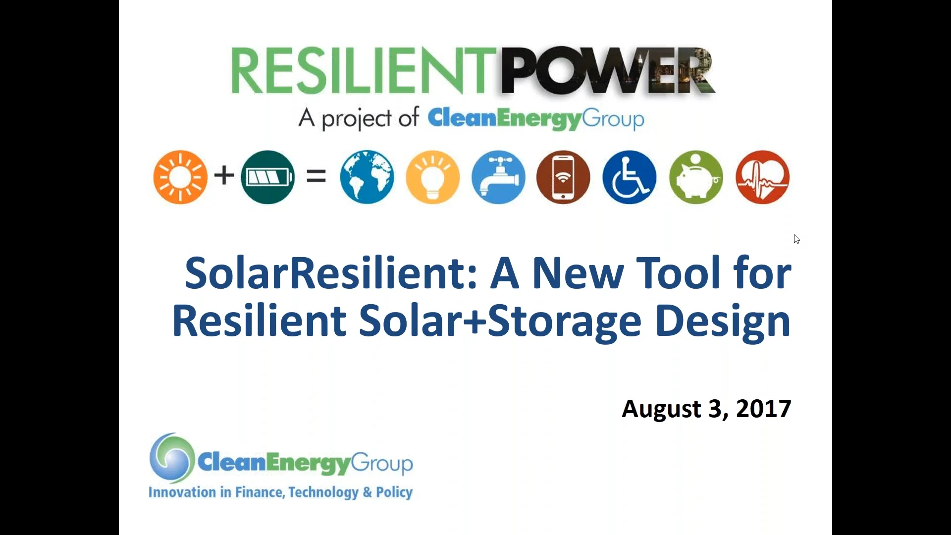 SolarResilient: A New Tool for Resilient Solar+Storage Design (8.3.2017 ...
