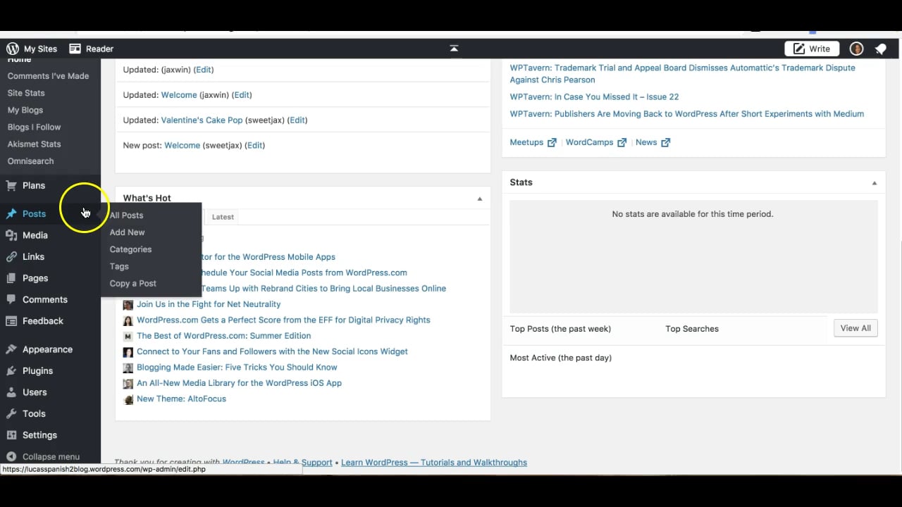 How to get to the Wordpress Dashboard on Vimeo