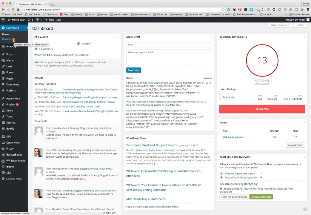How to Update Wordpress on Vimeo