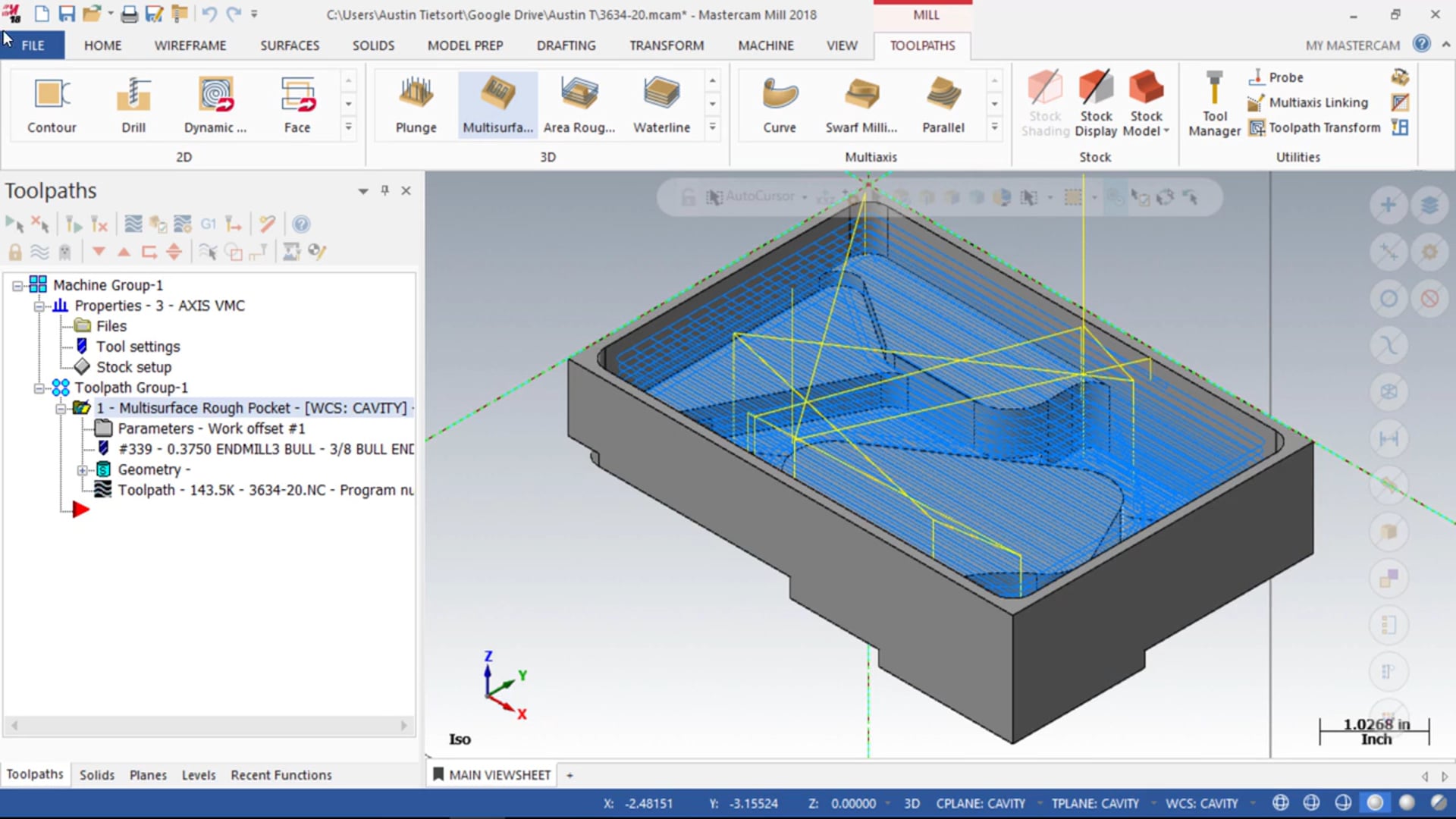 3D Mill Roughing Toolpaths