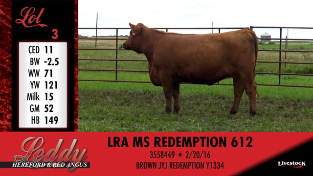 Lot #3 - LRA MS REDEMPTION 612