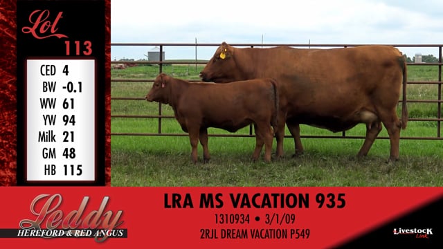 Lot #113 - LRA MS VACATION 935