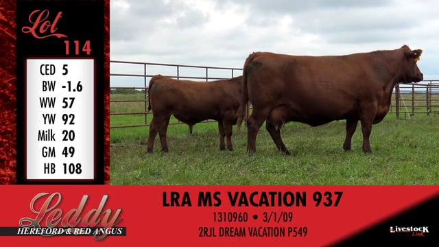 Lot #114 - LRA MS VACATION 937
