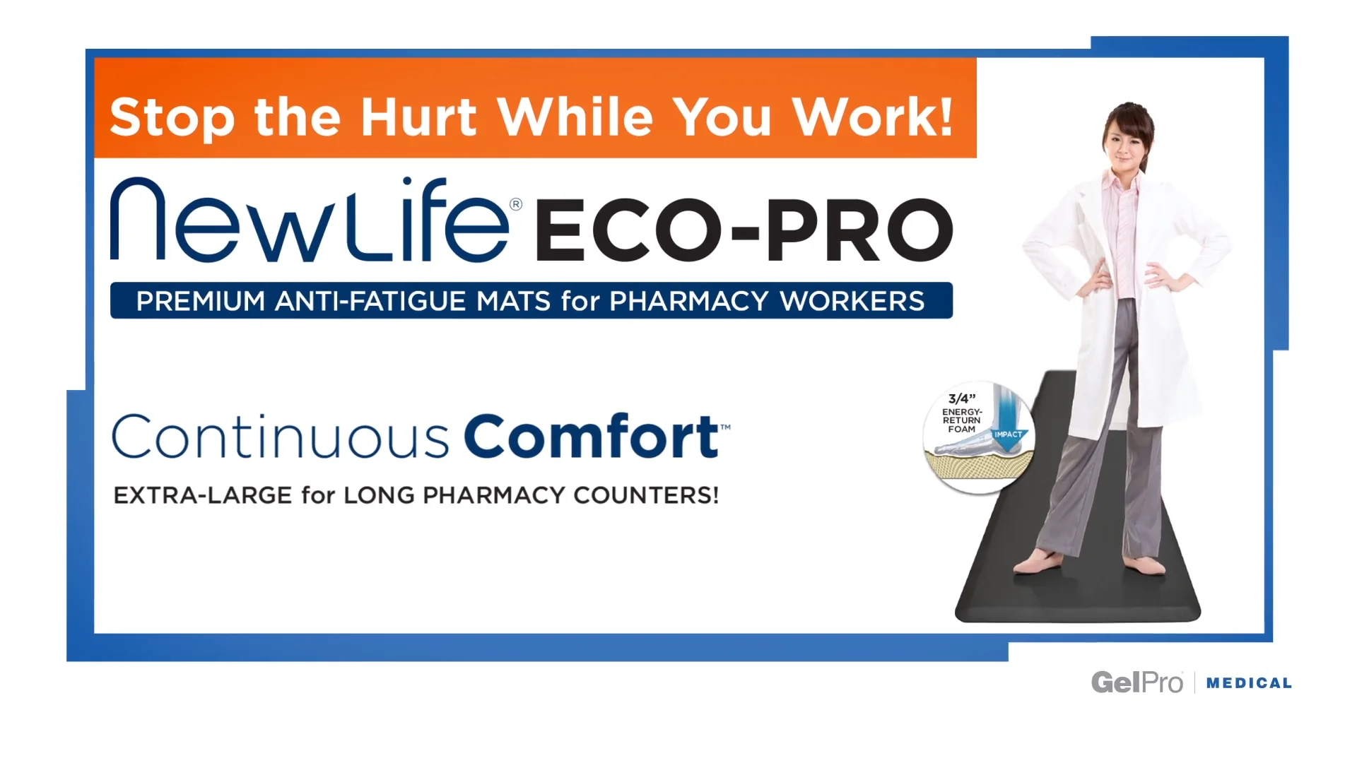 GelPro New Life Eco-Pro Anti-Fatigue Mats 3/4